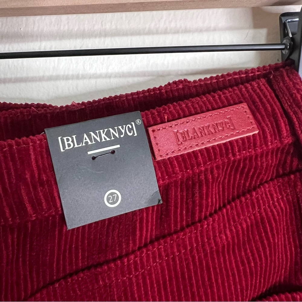 HP 🎉 NWT BLANKNYC Burgundy Cherry Red Corduroy Raw Hem Mini Skirt - Picture 5 of 8